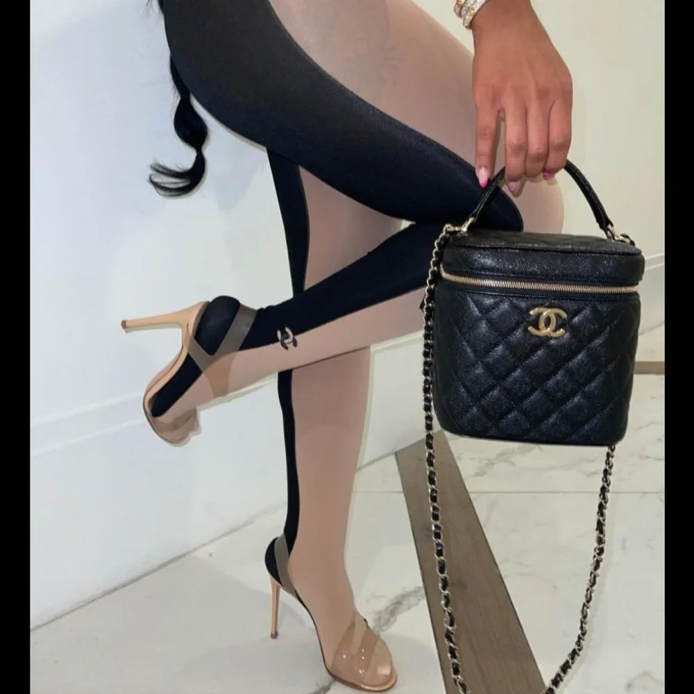 Sexy 2 Tone Legging W/ Booty Footies 1/2 Brown & Black stockings/leggings/ pants